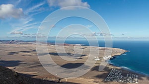 Time lapse of El Jable desert and Famara village, Spain