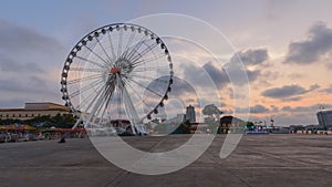 Time lapse of Ferris wheel in carnival park