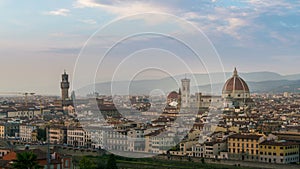 Time Lapse of Florence City Skyline in Italy