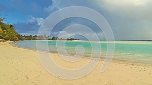 Time lapse of hermit crab crawling on beach at Aitutaki Lagoon Cook Islands Polynesia