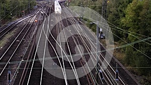 Time Lapse Of High Speed Trains And Railroad Rails