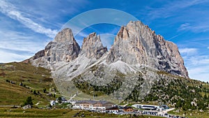 Time lapse of Langkofel Group, Sella Pass, Dolomites, Italy