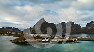 Time lapse - moving clouds over the fishing village of Sakrisoy