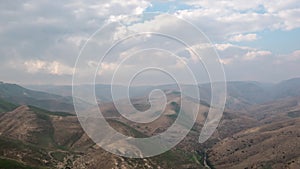 Time lapse - Moving clouds over the The Judaean Desert in Israel.