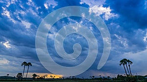 Time Lapse Nimbus Floating And Raining