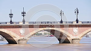 Time lapse of an old bridge, Bordeaux.