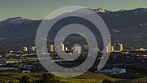 Time lapse over Reno, Nevada skyline
