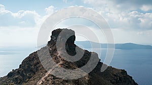 A time lapse overlooking Skaros rock in Santorini.