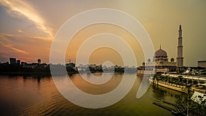 Time Lapse at Putra Mosque in Putrajaya, Malaysia.