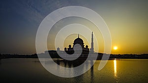 Time Lapse at Putra Mosque in Putrajaya, Malaysia.