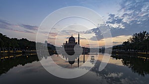 Time Lapse at Putra Mosque in Putrajaya, Malaysia.