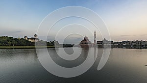 Time Lapse at Putra Mosque in Putrajaya, Malaysia.