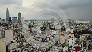 Time Lapse of Rain Clouds and Shadows Passing Over Ho Chi Minh City (Saigon)