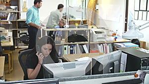 Time Lapse Sequence Of Busy Architects Office