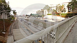 Time Lapse Sequence Of Traffic On Freeway