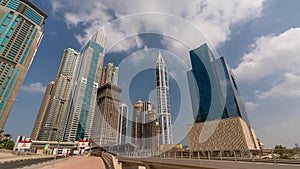Time Lapse of skyscrapers near Dubai Marina in Dubai