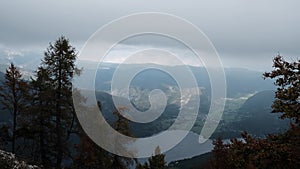 Time Lapse of Slovenian Alps with Bohinj Lake,autumn shot