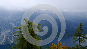 Time lapse of Slovenian Alps with Bohinj Lake,autumn shot