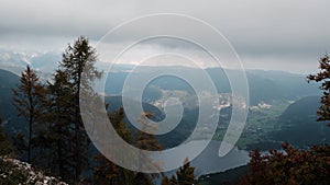 Time Lapse of Slovenian Alps with Bohinj Lake,autumn shot