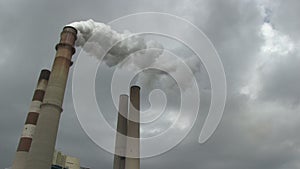 Time lapse of smoke from a smokestack