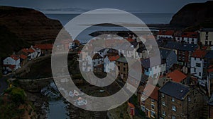 Time lapse of Staithes a small fishing village near to Scarborough