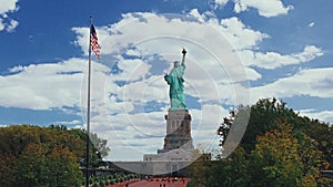 Time Lapse of Statue of Liberty, USA. High quality Cinematic 4k 12bit footage.