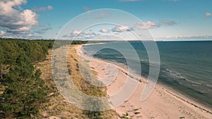 Time lapse of Swedish lighthouse on island in Oeland during sunset from above