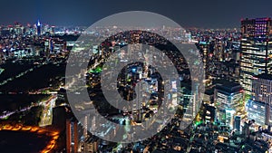 Time lapse of Tokyo city at night, Japan
