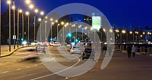 Time lapse of traffic and people in Rambla de Montevideo