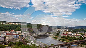 Time lapse of Usti nad Labem in the Czech Republic