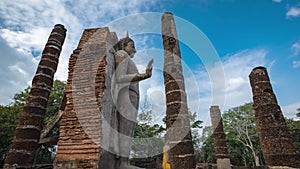 Time lapse video of Wat Saphan Hin, Sukhothai province, Thailand, a World Heritage Site located outside the walls of the old city