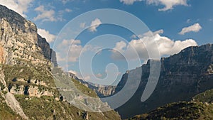 Time lapse at Vikos Gorge in Epirus Greece