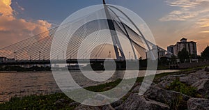 Time lapse at the Wawasan Bridge, Putrajaya, Malaysia