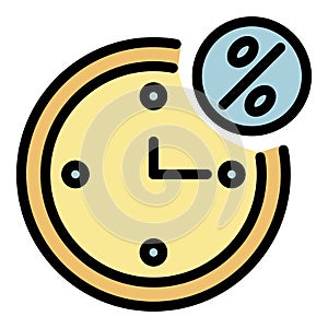 Time of lease payment icon color outline vector