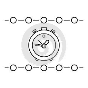 Time line icon. Alarm clock. Outline thin line illustration. alarm clock line icon. Present moment.