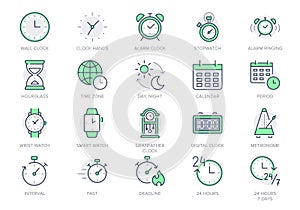 Time line icons. Vector illustration include icon - calendar, hourglass, wristwatch, schedule, stopwatch, fast, smart