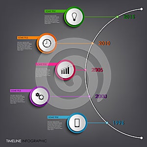 Time line info graphic colored abstract round template