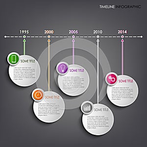 Time line info graphic round template background