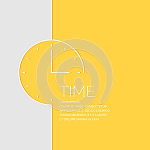 Time in a linear style. Vector illustration.