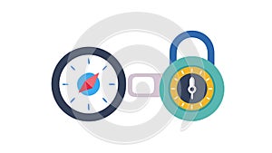 Time Lock Security Clock Padlock Vector Icon, vector design Generative AI