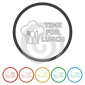 Time for Lunch ring icon, color set