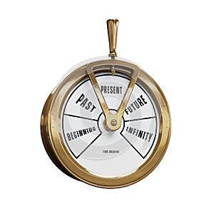 Time machine telegraph going to Present time