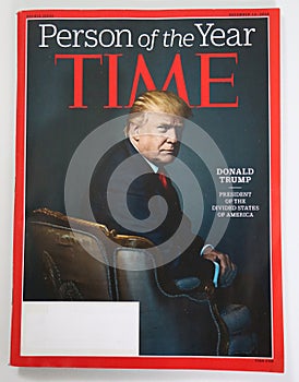 Time magazine Person of the Year 2016 issue with Donald J. Trump