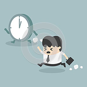 The time management Businessman running