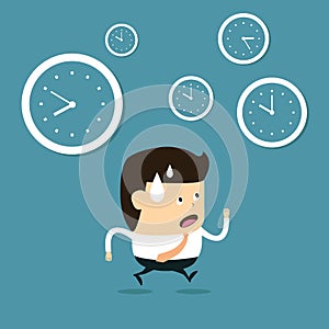 Time management with Cartoon businessman