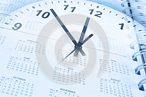 Time management clock and calendar