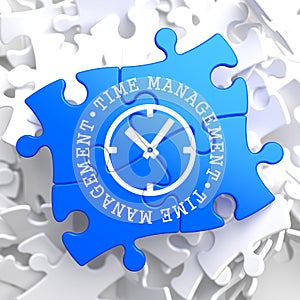 Time Management Concept on Blue Puzzle.