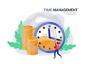 Time management concept. Business plan, time manager plans finances, expenses.