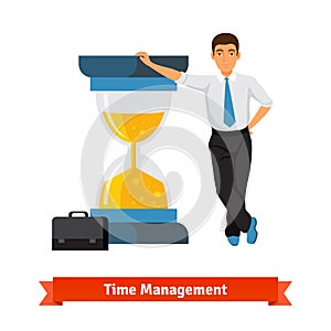 Time management concept. Businessman