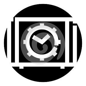 Time management concept with clock and gear interface